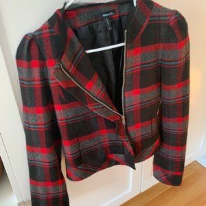 Red &Black Plaid Jacket-Perfect for Fall--Size 0